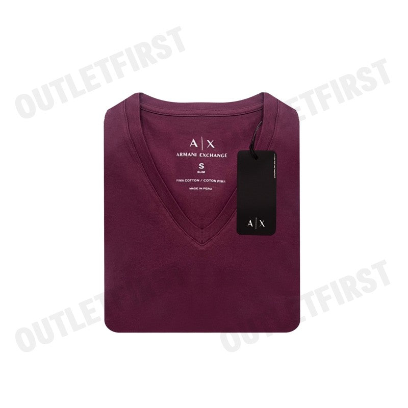 ARMANI EXCHANGE SLIM FIT T-SHIRT IN PIMA COTTON JERSEY COLOR WINE TASTING CODE: 8NZT75 ZJA5Z 14BC