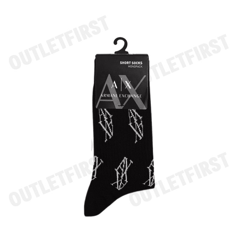 ARMANI EXCHANGE RIBBED COTTON BLEND SOCKS WITH MONOGRAM LOGO CODE: 946026 4F433 38221