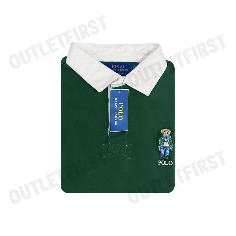 POLO RALPH LAUREN รุ่น CLASSIC FIT POLO BEAR RUGBY SHIRT CODE: 710934703001 เสื้อโปโลแขนยาว เสื้อผู้ชาย เสื้อโปโลคอปก