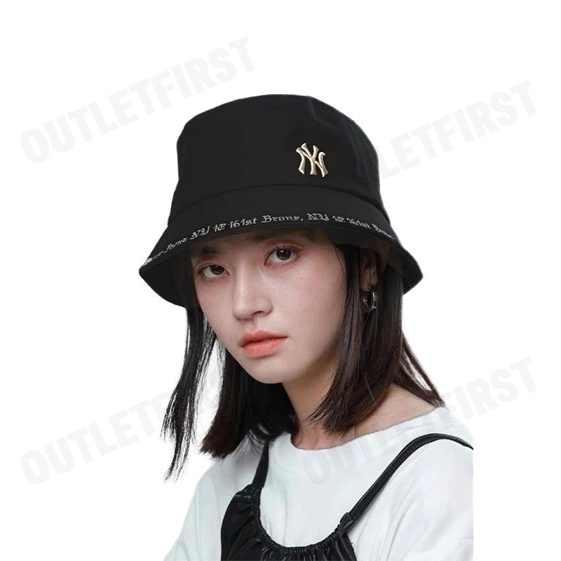 MLB รุ่น UNISEX GOTHIC LETTERING BUCKET HAT CODE: 3AHTHG01N 50BKS หมวกบักเก็ต หมวกเฟร็ปเป้ หมวกสีดำ