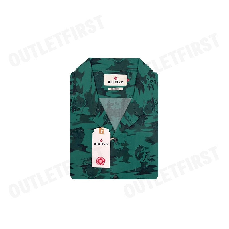 JOHN HENRY MEN'S SHORT SLEEVES RELAXED FIT SHIRT (GREEN) COLOR GREEN CODE: JH F324MSSRL21