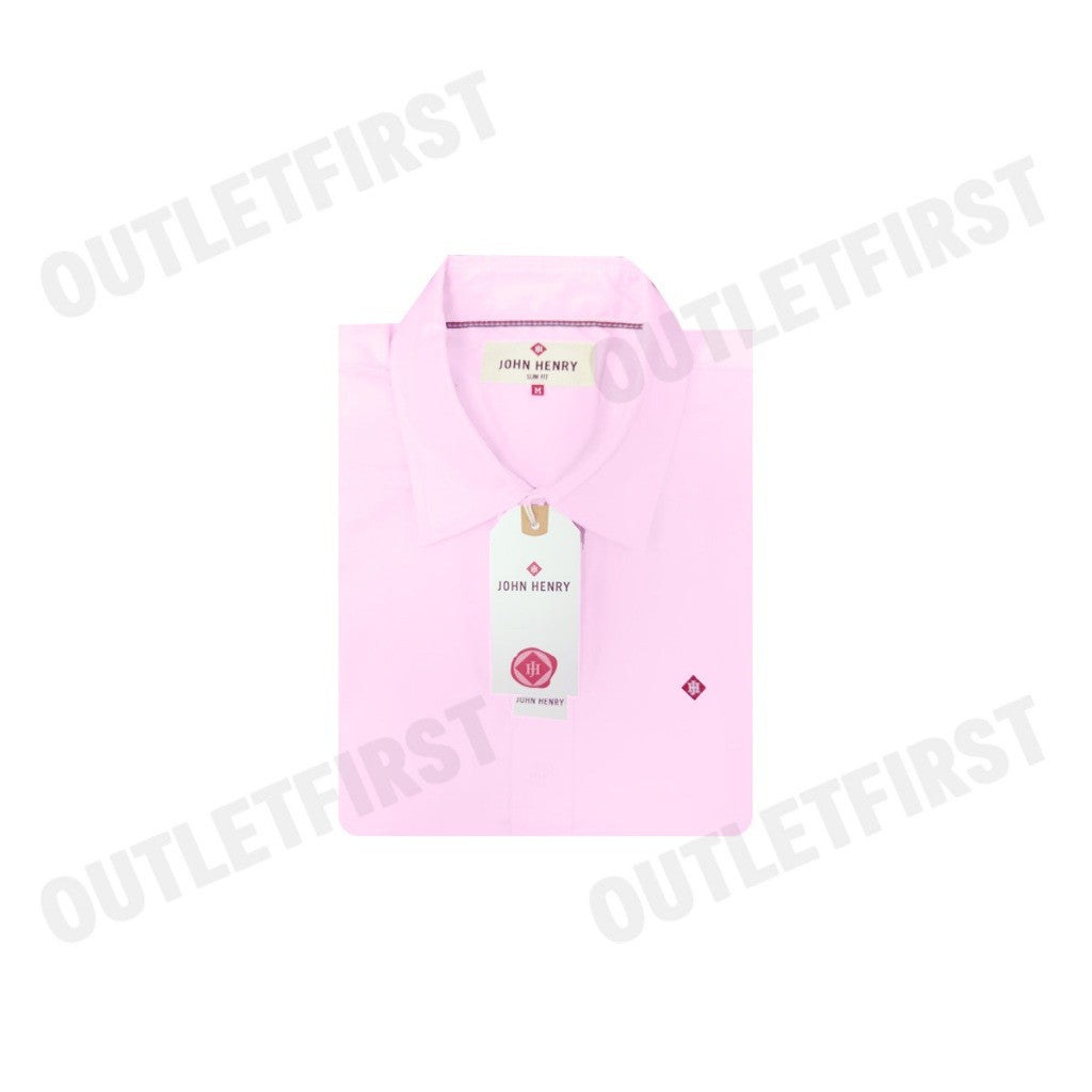 JOHN HENRY รุ่น MEN'S SHORT SLEEVES SLIM FIT SHIRT (PINK) CODE: JH F224MSSSM52 เสื้อเชิ้ตแขนสั้น เสื้อเชิ้ตผู้ชาย