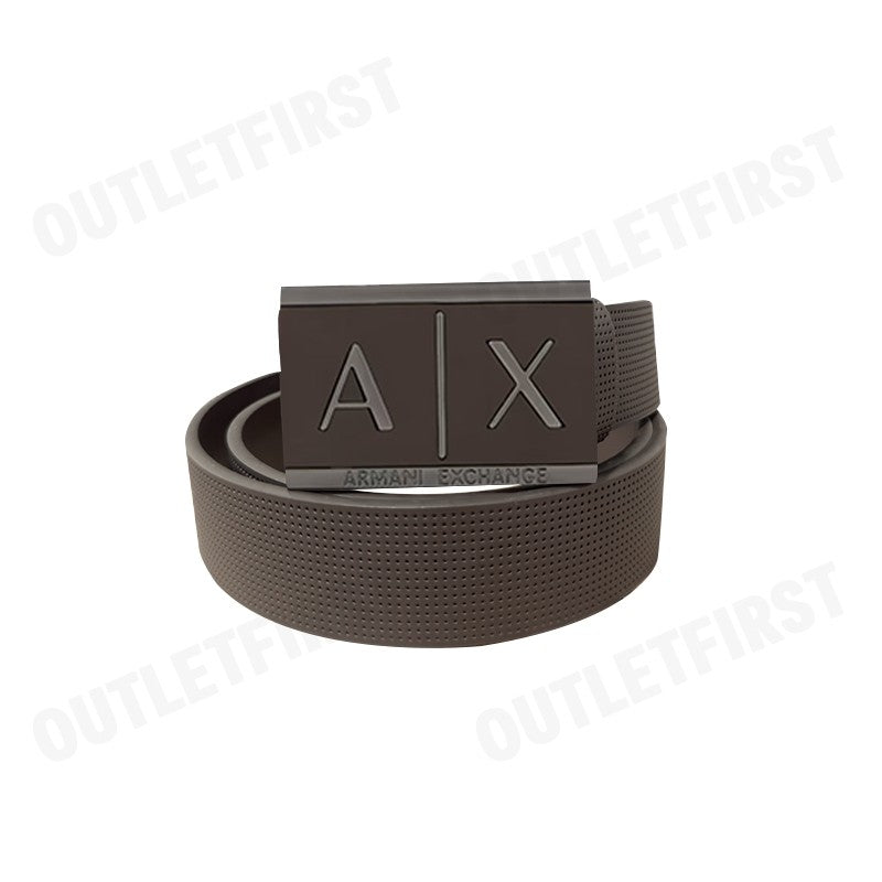 ARMANI EXCHANGE LEATHER BELT WITH RECTANGULAR BUCKLE COLOR DARK BROWN CODE: 951019 CC507 00354
