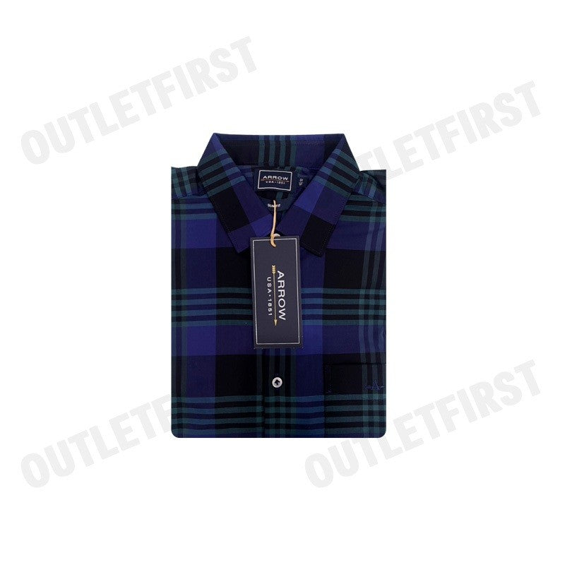 ARROW รุ่น LONG SLEEVE SLIM FIT SHIRT CODE: MACS107W2BSNV เสื้อเชิ้ตแขนยาว เสื้อเชิ้ตผู้ชาย เสื้อเชิ้ตลายตาราง