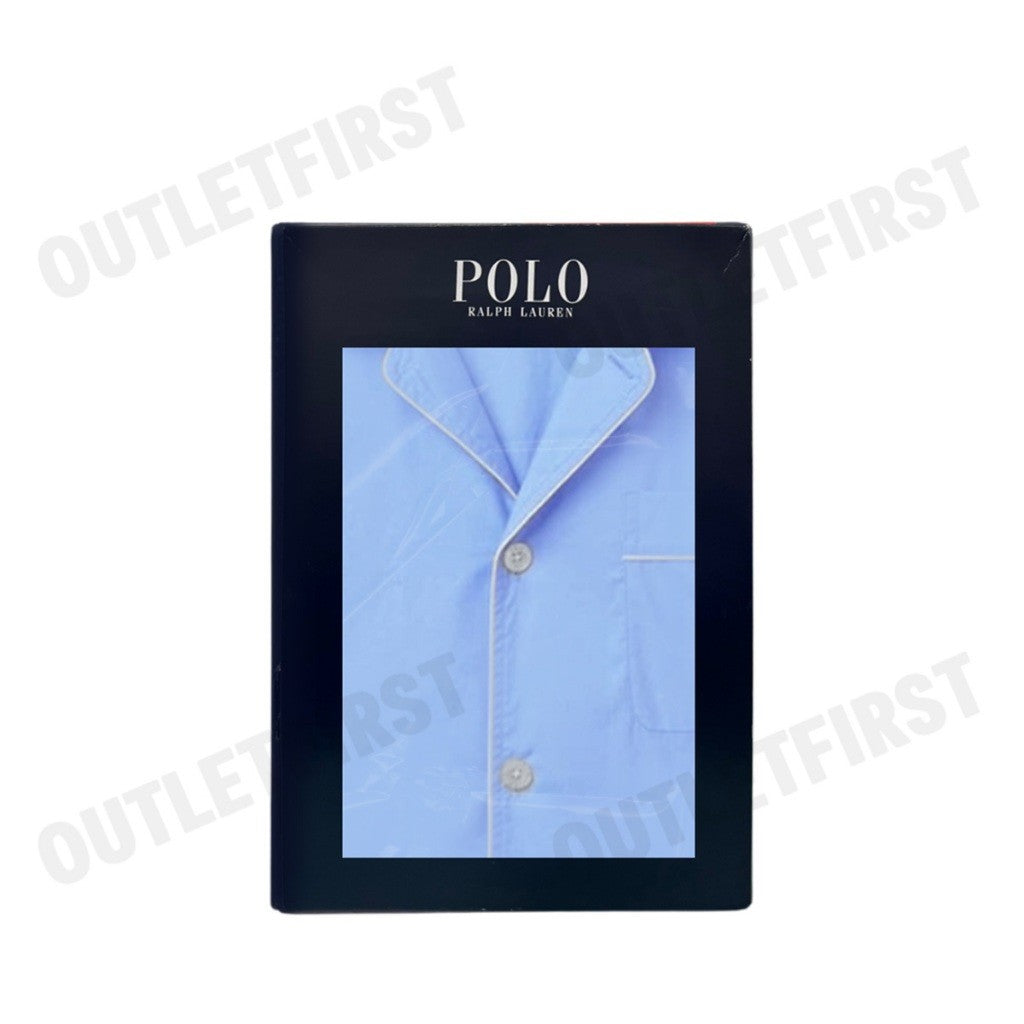 POLO RALPH LAUREN รุ่น COTTON SHORT PYAJAMA SET SOLID AUSTIN BLUE CODE: 714899503005 เซ็ทชุดนอน ชุดนอนผู้ชาย ชุดนอนสีฟ้า