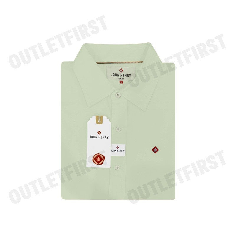 JOHN HENRY รุ่น MEN'S SHORT SLEEVES SLIM FIT SHIRT (GREEN) CODE: JH F324MSSSM55 เสื้อเชิ้ต เสื้อแขนสั้น เสื้อผู้ชาย