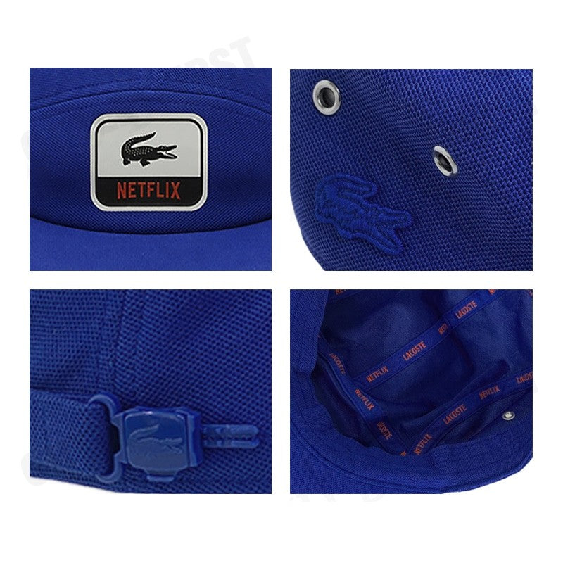 LACOSTE รุ่น MEN'S X NETFLIX ORGANIC COTTON CAP CODE: RK7058 10 JQ0 หมวกแก๊ป หมวกเบสบอล หมวกแฟชั่น