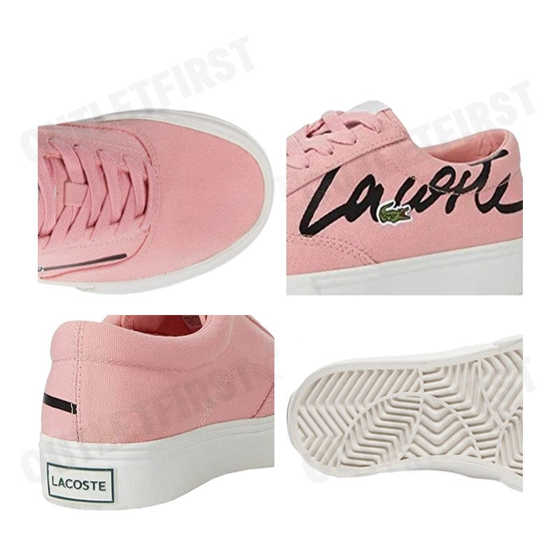LACOSTE รุ่น WOMEN'S JUMP SERVE LACE CANVAS SNEAKERS CODE: 7-42CFA0010PW1 รองเท้าผ้าใบ รองเท้าผู้หญิง รองเท้า