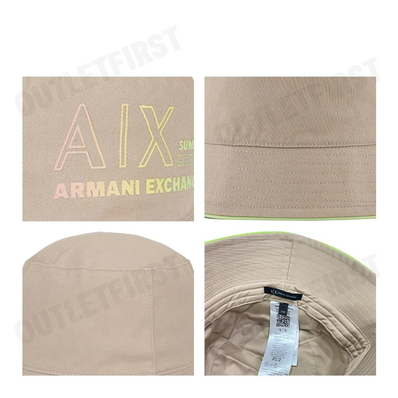 ARMANI EXCHANGE รุ่น RECYCLED COTTON TWILL LOGO LETTERING BUCKET HAT CODE: 954704 3R110 08251 หมวกบัคเก็ต หมวกกันแดด