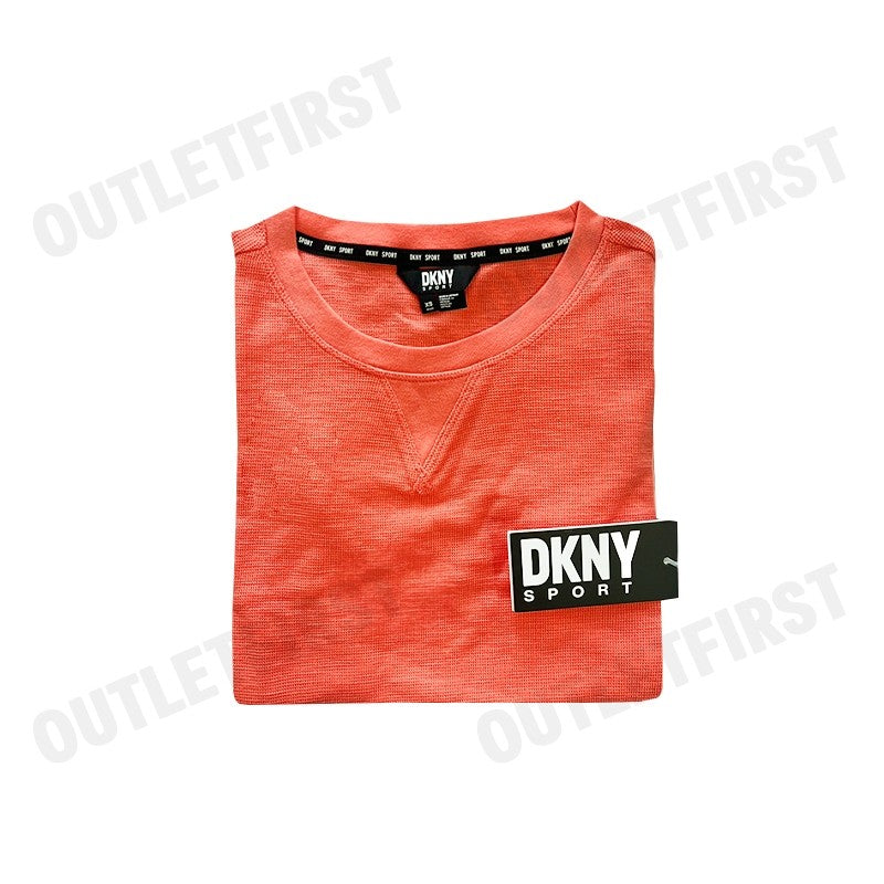 DKNY SPORT รุ่น MINI SLUB WAFFLE KNIT TOP CODE: DP4T9756 HCL เสื้อยืดคอกลม เสื้อยืดแขนสั้น เสื้อยืดผู้หญิง