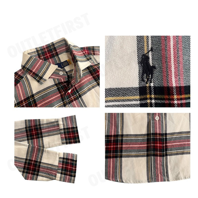POLO RALPH LAUREN รุ่น CLASSIC FIT PLAID COTTON SHIRT CODE: 211860635005 เสื้อเชิ้ตแขนยาว เสื้อผู้หญิง เสื้อแขนยาว