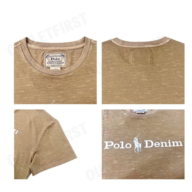 POLO RALPH LAUREN รุ่น GRAPHIC POLO DENIM COTTON TEE CODE: 710865496007 เสื้อยืดคอกลม เสื้อผู้ชาย เสื้อยืดแขนสั้น