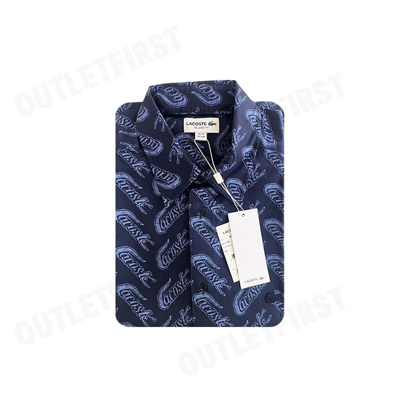 LACOSTE รุ่น MEN'S LACOSTE SHORT SLEEVE VINTAGE PRINT SHIRT CODE: CH5793 10 F65 เสื้อเชิ้ต เสื้อเชิ้ตผู้ชาย