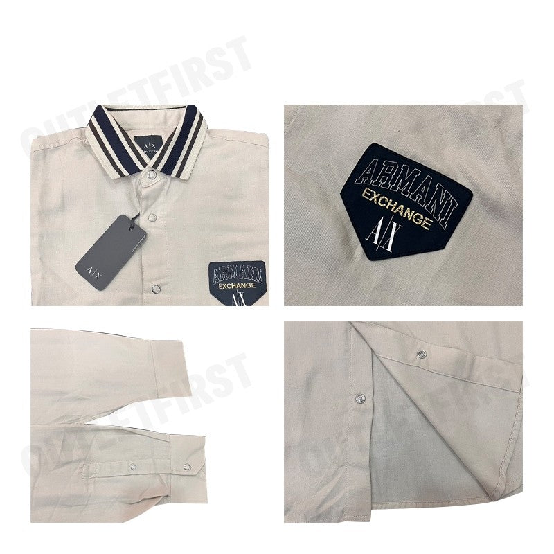 ARMANI EXCHANGE รุ่น LOOSE FIT FLANNEL SHIRT WITH SNAP BUTTONS CODE: 6RZC22 ZNXWZ 1934 เสื้อเชิ้ตแขนยาว เสื้อผู้ชาย