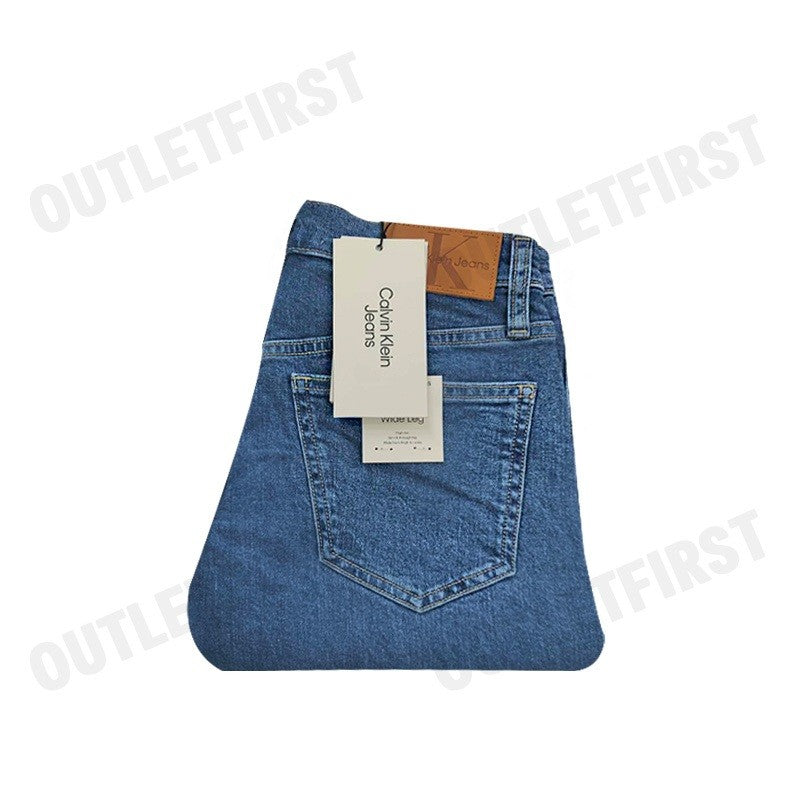 CALVIN KLEIN JEANS รุ่น WOMEN'S JEANS HIGH RISE WIDE LEG CODE: J221000 1A4 กางเกงยีนส์ กางเกงยีนส์ผู้หญิง กางเกงขายาว