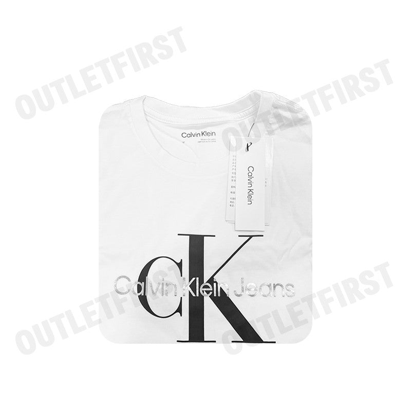 CALVIN KLEIN JEANS รุ่น MONOGRAM SILVER LOGO T-SHIRT CODE: 40BC839 P61 เสื้อยืดคอกลม เสื้อยืดคอกลมผู้ชาย เสื้อยืด