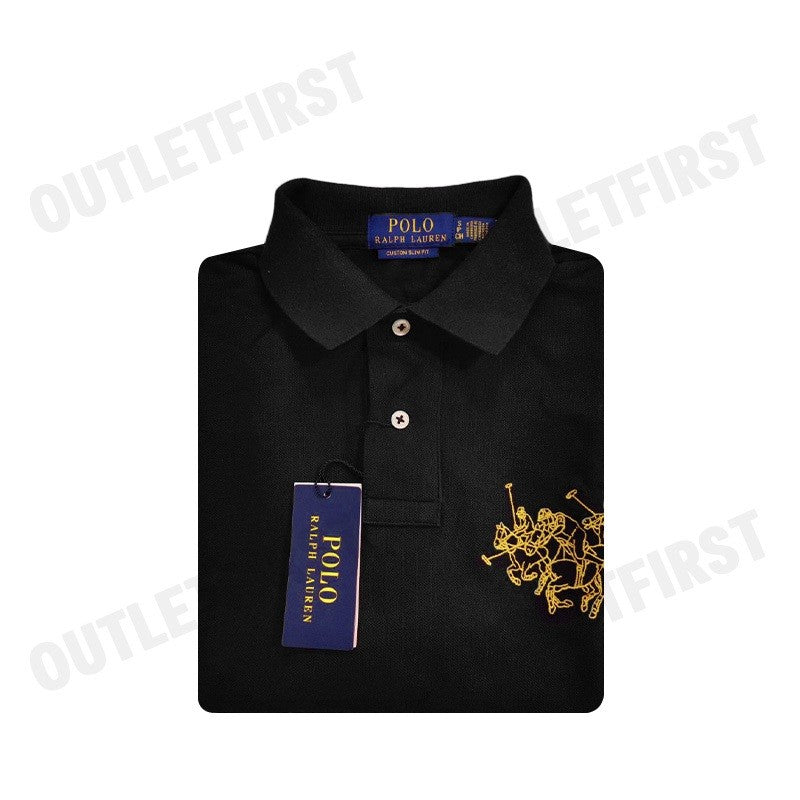 POLO RALPH LAUREN รุ่น LUNAR NEW YEAR TRIPLE-PONY POLO SHIRT CODE: 710926123001 เสื้อโปโลแขนยาว เสื้อโปโลผู้ชาย