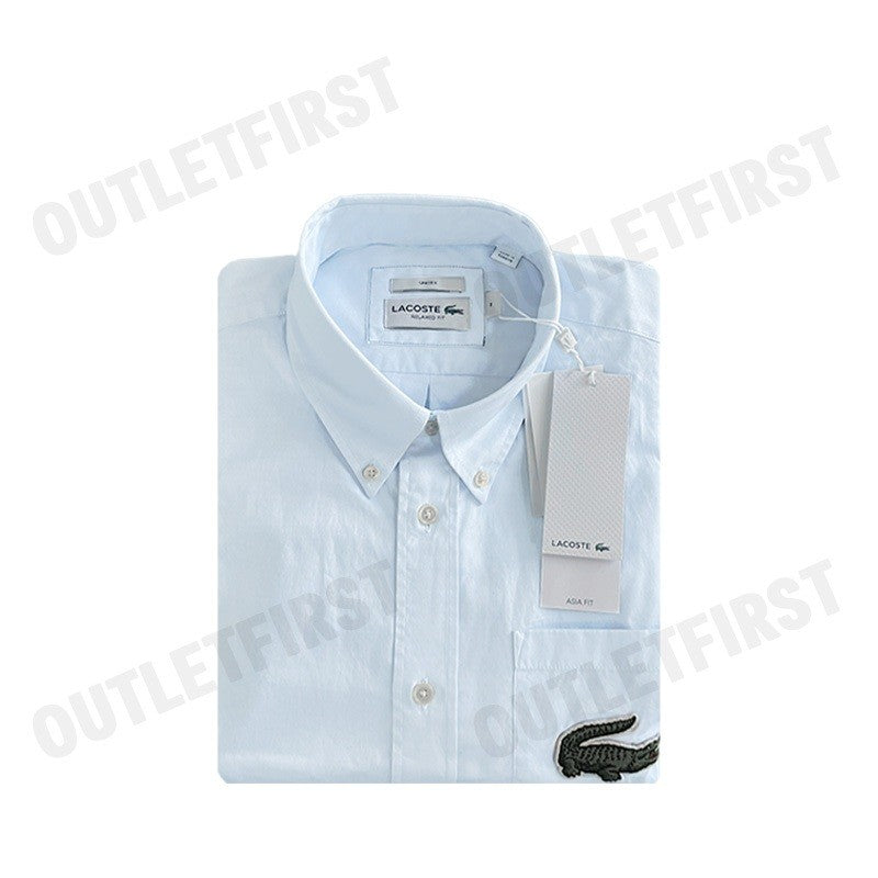 LACOSTE รุ่น RELAXED FIT BIG CROC STRIPE SHIRT CODE: CH0530 10 GN2 เสื้อเชิ้ตแขนยาว เสื้อเชิ้ตคอปก เสื้อเชิ้ต