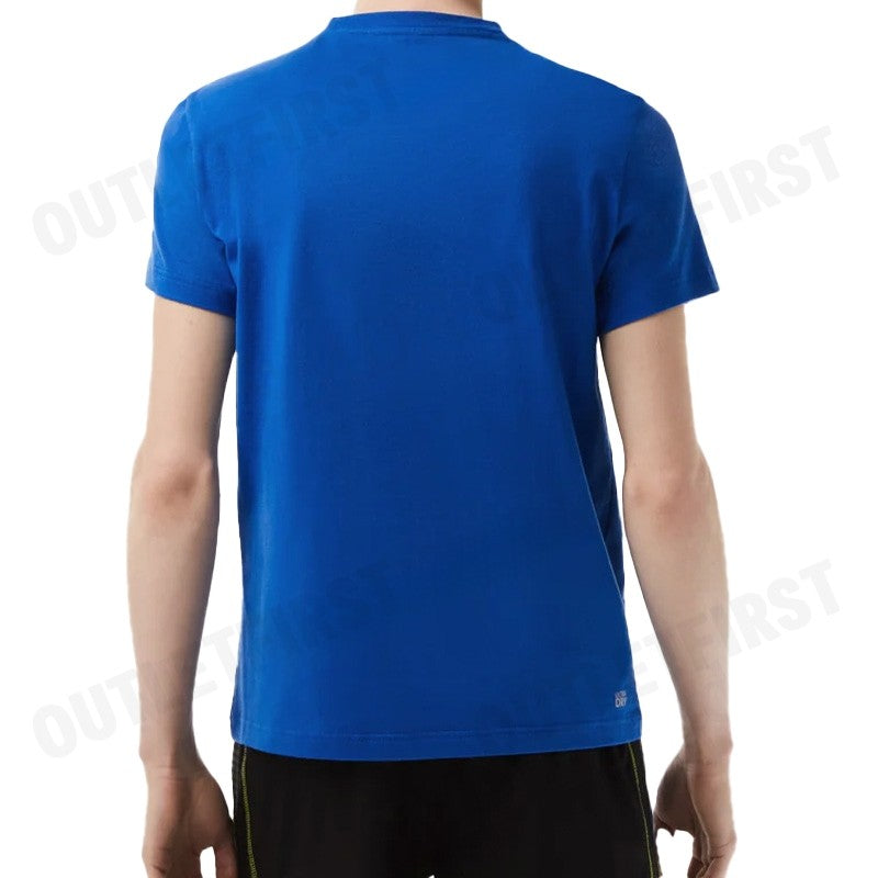 LACOSTE รุ่น MEN'S LACOSTE SPORT REGULAR FIT T-SHIRT WITH CONTRAST BRANDING CODE: TH5189 10 KXB เสื้อยืดคอกลม เสื้อยืด