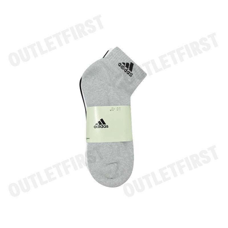 ADIDAS CUSHIONED SPORTSWEAR ANKLE SOCKS 3 PAIRS COLOR MEDIUM GREY HEATHER / WHITE / BLACK CODE: IA3948