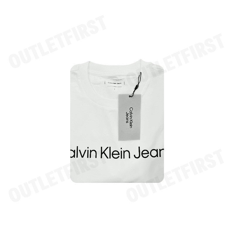 CALVIN KLEIN JEANS รุ่น INSTITUTIONAL LOGO CLASSIC T-SHIRT CODE: J326954 YAF เสื้อยืดคอกลม เสื้อยืดผู้ชาย เสื้อยืดสีขาว