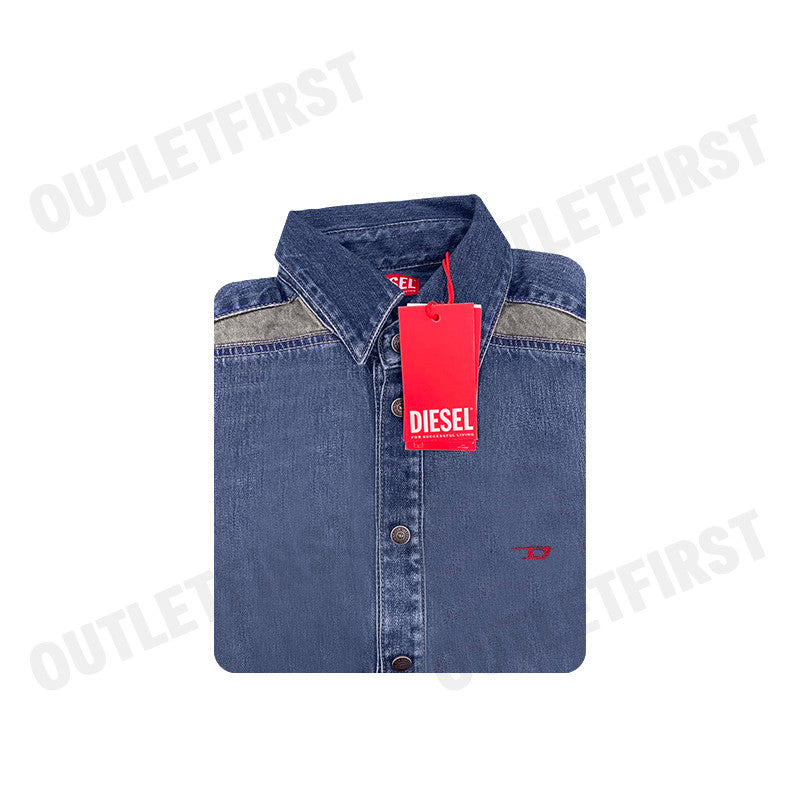 DIESEL รุ่น SIMPLY DENIM SHIRT CODE: A09157 068CZ 03318 เสื้อแจ็คเก็ตแขนยาว เสื้อผู้ชาย เสื้อยีนส์