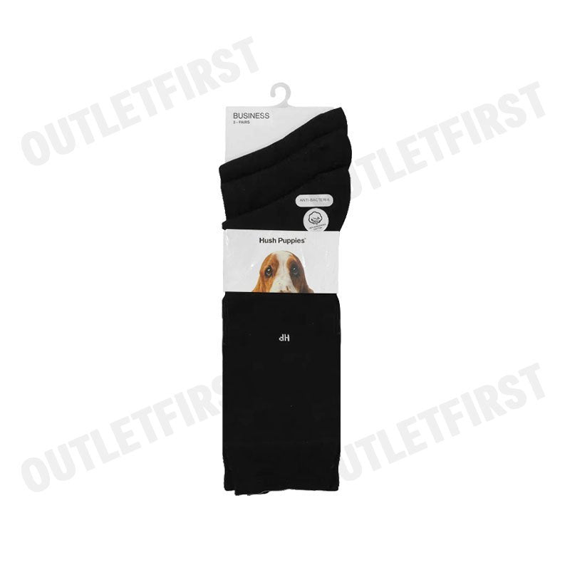 HUSH PUPPIES รุ่น MEN'S INNERWEAR SOCKS 3 PAIRS CODE: HU HXBB01 (BLACK) ถุงเท้า ถุงเท้าข้อยาว ถุงเท้าสีดำ