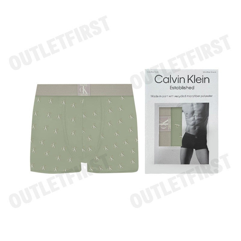 CALVIN KLEIN รุ่น ESTABLISHED LOW RISE TRUNK CODE: NB4079 PDA กางเกงชั้นในผู้ชาย กางเกงใน กางเกงสีเขียว