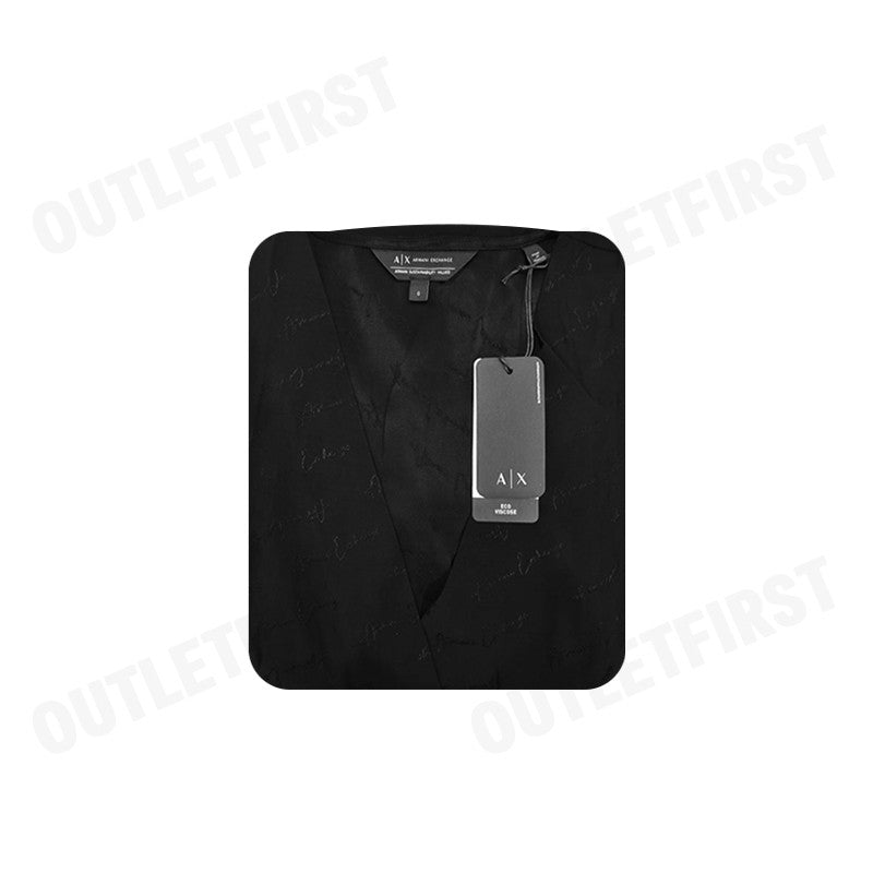 ARMANI EXCHANGE SATIN DRESS WITH ALLOVER ASV LOGO COLOR BLACK CODE: 6DYA21 YN4VZ 1200