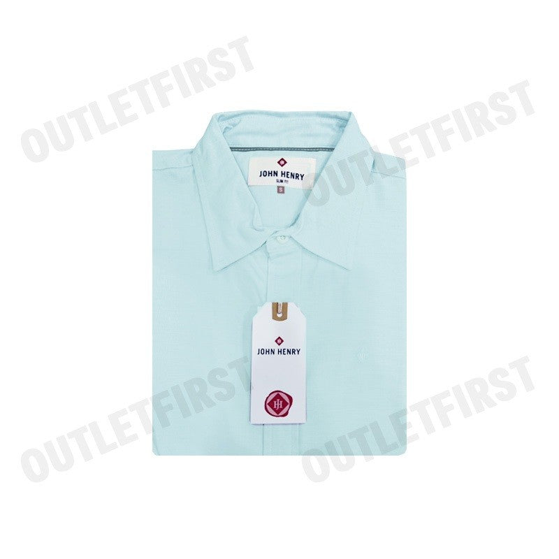 JOHN HENRY รุ่น MEN'S SHORT SLEEVES SLIM FIT SHIRT (GREEN) CODE: JH F424MSSSM40 เสื้อเชิ้ต เสื้อแขนสั้น เสื้อผู้ชาย