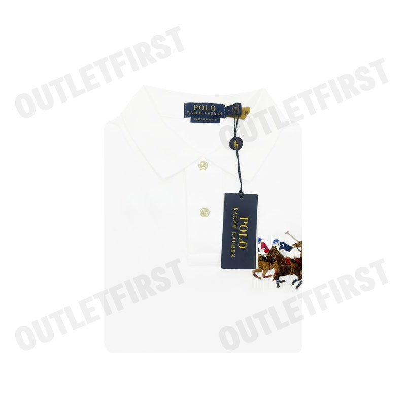 POLO RALPH LAUREN รุ่น CUSTOM SLIM FIT TRIPLE-PONY POLO SHIRT CODE: 710868798001 เสื้อโปโล เสื้อแขนสั้น เสื้อโปโลผู้ชาย