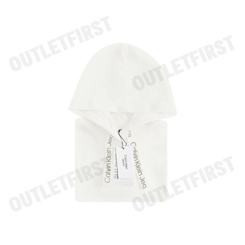 CALVIN KLEIN JEANS รุ่น WOMEN'S DRAWCORD HOODIE CODE: ZW02605 YBI เสื้อสเวตเตอร์ เสื้อผู้หญิง เสื้อสีครีม