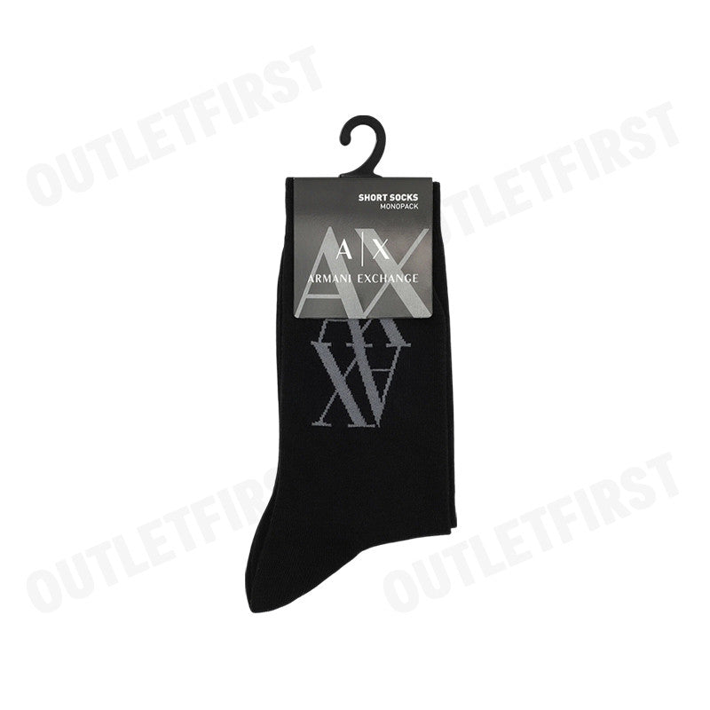 ARMANI EXCHANGE รุ่น RIBBED COTTON SOCKS WITH INLAID LOGO CODE: XW000914 AF13661 UC001 ถุงเท้า ถุงเท้ายูนิเซ็กส์