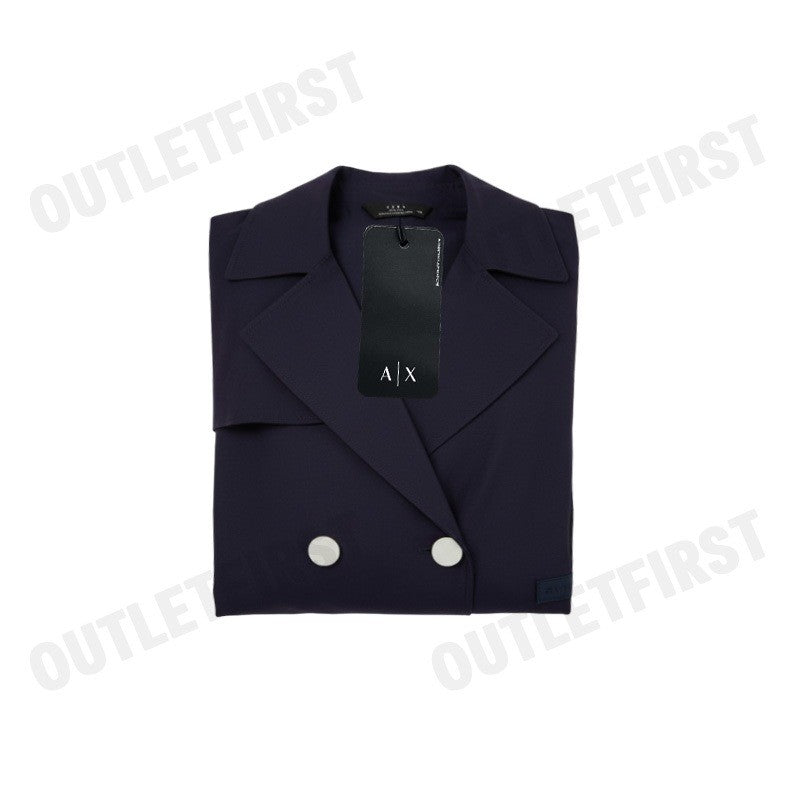 ARMANI EXCHANGE WOMEN'S MESH TRENCH COAT COLOR NAVY CODE: 3DYL20 YNUKZ 1593