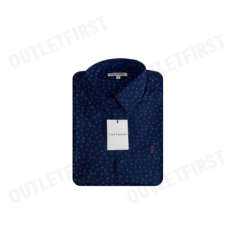 GUY LAROCHE MAN'S LONG SLEEVES SHIRT COLOR NAVY CODE: BAB5221P4NV