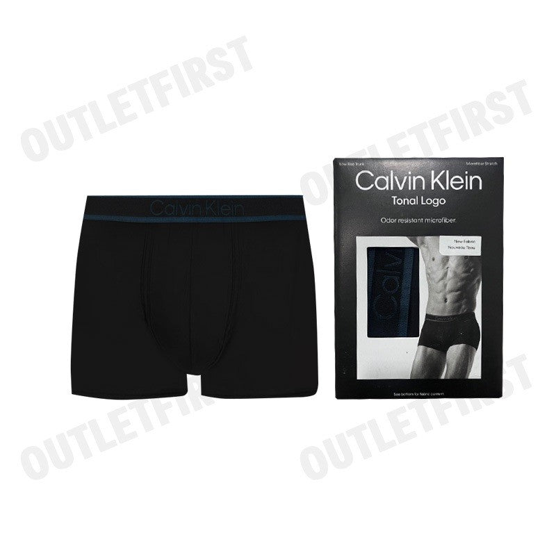 CALVIN KLEIN TONAL LOGO LOW RISE TRUNKS COLOR BLACK CODE: NB4055 UB1