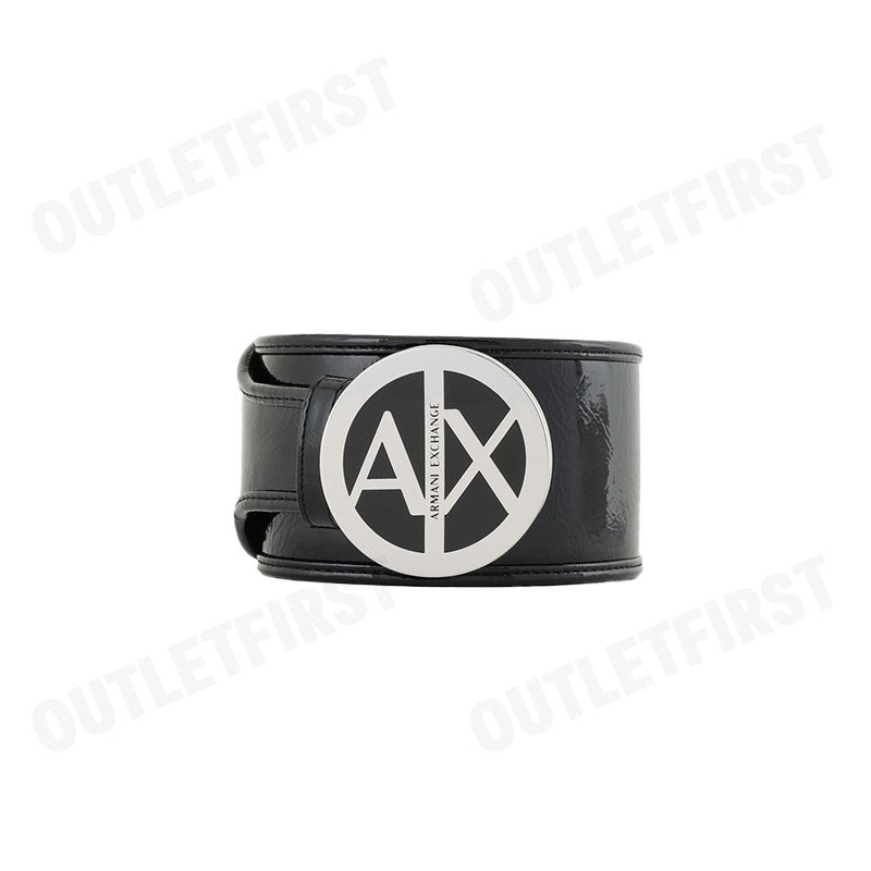 ARMANI EXCHANGE รุ่น WOMEN'S HIGH PATENT LEATHER BELT WITH LOGO CODE: 941184 4F716 00020 เข็มขัดผู้หญิง เข็มขัดสีดำ