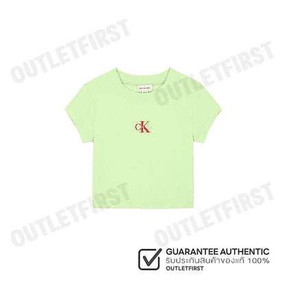 CALVIN KLEIN JEANS รุ่น MONOLOGO BABY TEE CODE: 47AB802 64O เสื้อครอป เสื้อผู้หญิง เสื้อแขนสั้น