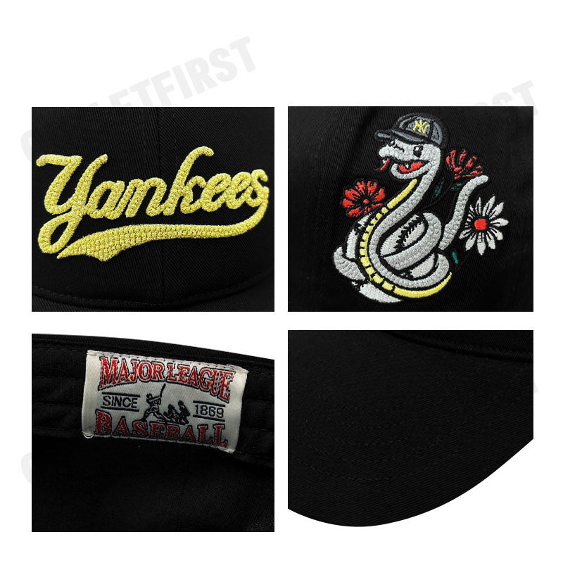 MLB รุ่น NEW YEAR SNAKE STRUCTURED BALL CAP MODEL CODE: 3ACPQ015N 50BKS หมวกแก็ป หมวกเบสบอล หมวกสีดำ
