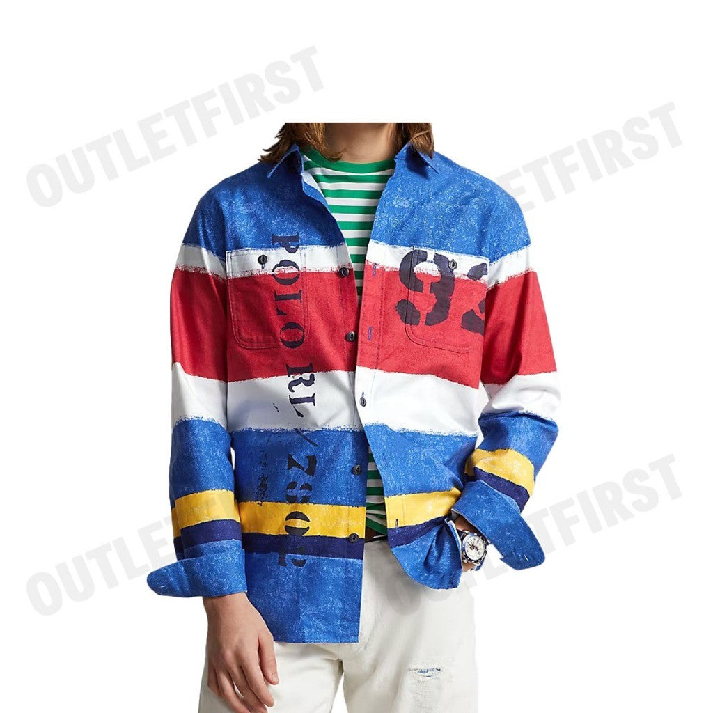 POLO RALPH LAUREN รุ่น CLASSIC FIT STRIPED OXFORD WORKSHIRT CODE: 710925261001 เสื้อแขนยาว เสื้อเชิ้ต เสื้อผู้ชาย