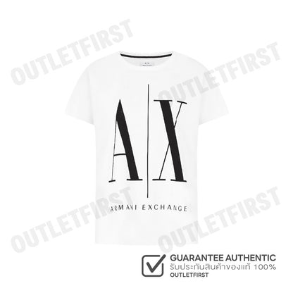 ARMANI EXCHANGE รุ่น RELAXED FIT ICON PROJECT T-SHIRT CODE: 8NYTCX YJG3Z 5100 เสื้อยืดคอกลม เสื้อแขนสั้น เสื้อผู้หญิง