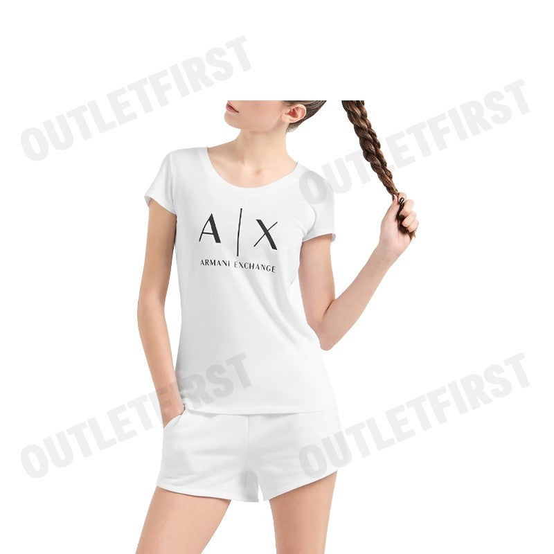 ARMANI EXCHANGE รุ่น PIMA COTTON PRINT LONG SLEEVE T-SHIRT CODE: 8NYT70 YJ16Z 1000 เสื้อยืดคอกลม เสื้อยืด เสื้อแขนสั้น