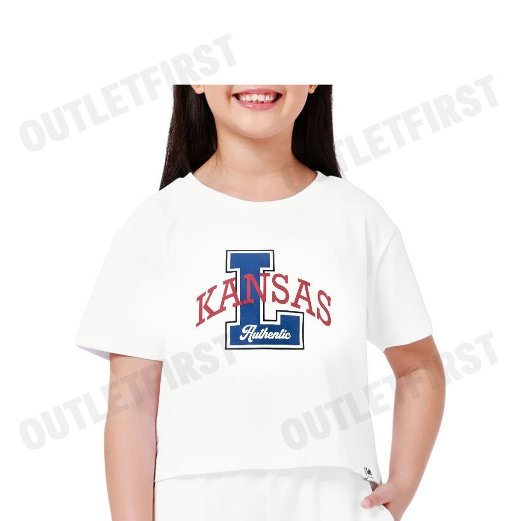 LEE รุ่น CROPPED FIT NEW PREPS COLLECTION GIRL TEE SHORT SLEEVE [KIDS] CODE: LK F124BTSSN07 เสื้อครอป เสื้อยืด แขนสั้น
