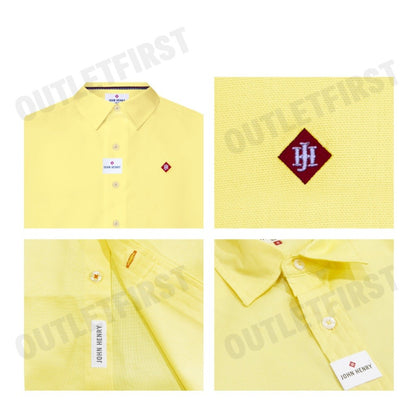 JOHN HENRY รุ่น MEN'S SHORT SLEEVES SLIM FIT SHIRT (YELLOW) CODE: JH F224MSSSM52 เสื้อเชิ้ตแขนสั้น เสื้อเชิ้ตผู้ชาย