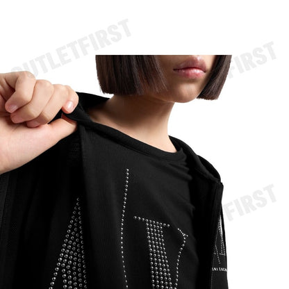 ARMANI EXCHANGE รุ่น ICON PROJECT SLIM FIT T-SHIRT WITH RHINESTONE LOGO CODE: 8NYTDX YJG3Z 8218 เสื้อยืดคอกลม เสื้อยืด
