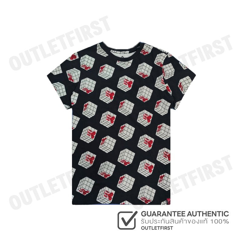 JOHN HENRY รุ่น CUBIC COLLAR BLOCK PATTERN PRINTED T-SHIRT(BLACK) CODE: JH S124MTSSM17 เสื้อยืด เสื้อคอกลม เสื้อแขนสั้น