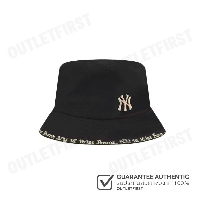 MLB รุ่น UNISEX GOTHIC LETTERING BUCKET HAT CODE: 3AHTHG01N 50BKS หมวกบักเก็ต หมวกเฟร็ปเป้ หมวกสีดำ
