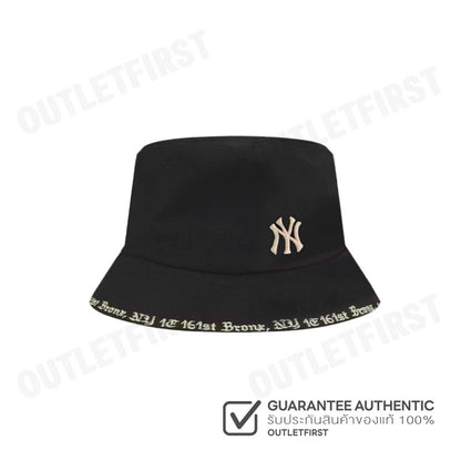 MLB รุ่น UNISEX GOTHIC LETTERING BUCKET HAT CODE: 3AHTHG01N 50BKS หมวกบักเก็ต หมวกเฟร็ปเป้ หมวกสีดำ