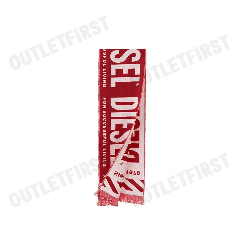 DIESEL รุ่น S-BISC SCIARPA CODE: A06643 OJKKR 42A ผ้าพันคอ ผ้าพันคอขาวแดง ผ้าคลุมไหล่