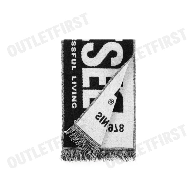 DIESEL รุ่น S-BISC SCIARPA CODE: A06643 OJKKR 9XX ผ้าพันคอ ผ้าพันคอขาวดำ ผ้าคลุมไหล่